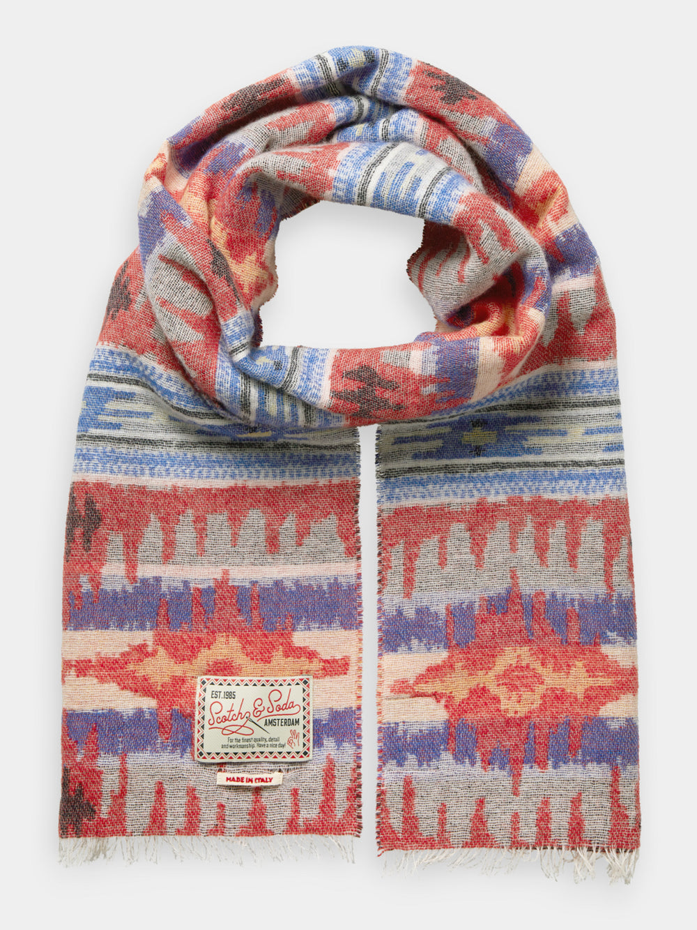 Jacquard wool blend scarf - Scotch & Soda AU