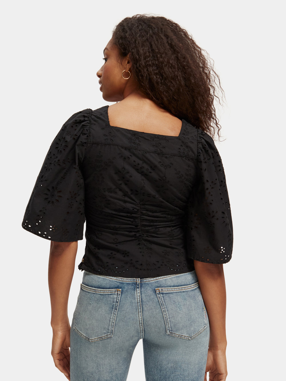 Ruched front flutter sleeve top - Scotch & Soda AU