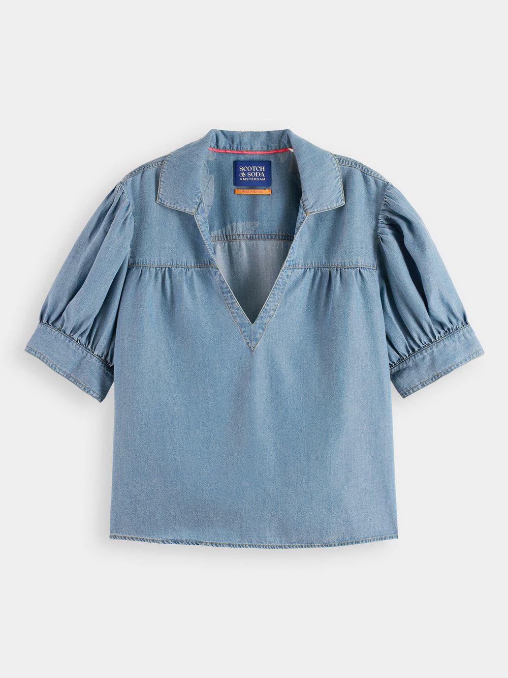 Short sleeve feminine indigo shirt - Scotch & Soda AU