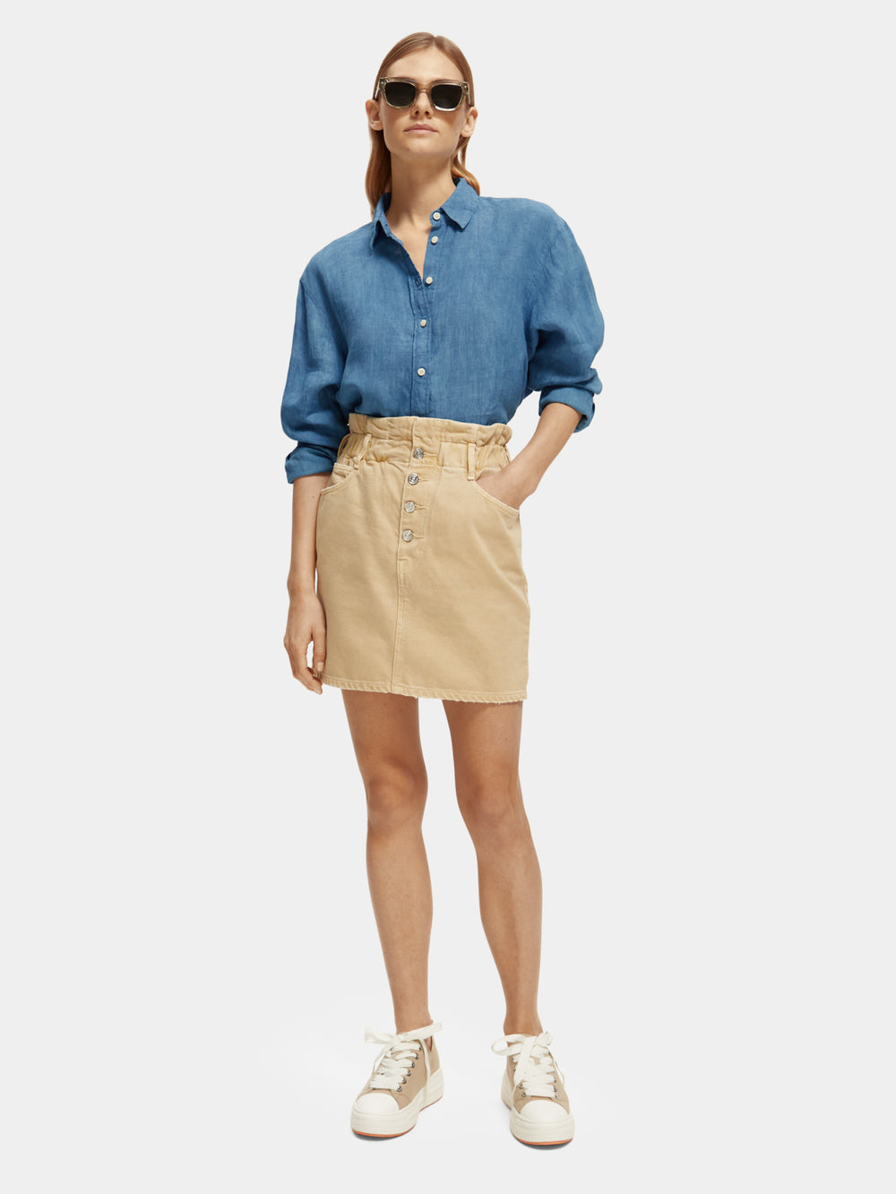 Break garment-dyed mini skirt - Scotch & Soda AU