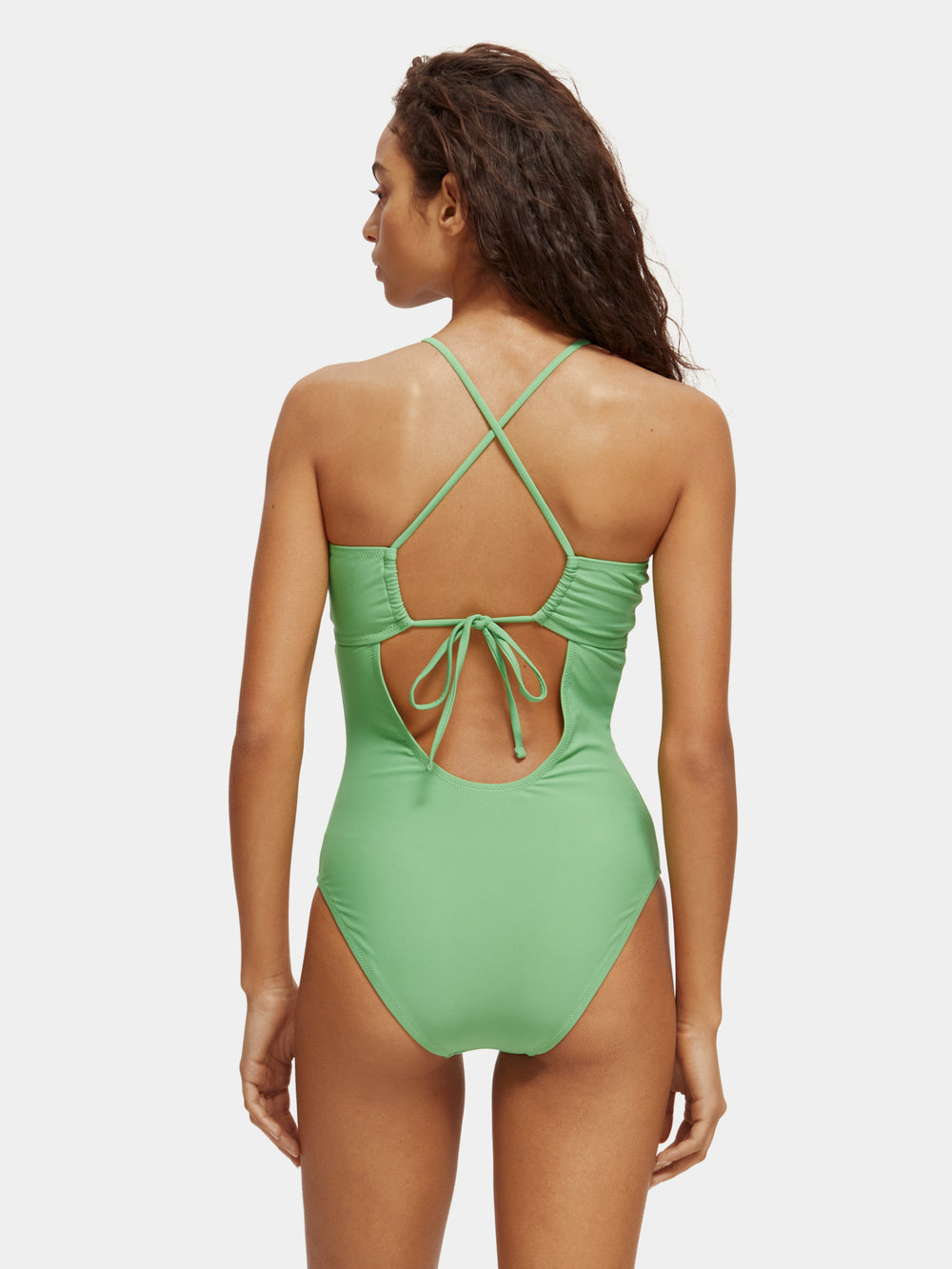 Ruched front halter swimsuit - Scotch & Soda AU