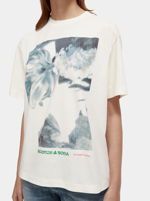 Pixel flower loose-fit t-shirt - Scotch & Soda AU