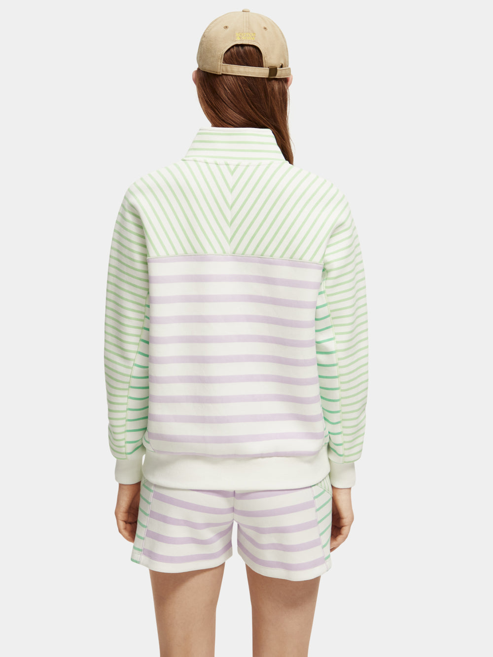 Striped relaxed-fit half-zip sweater - Scotch & Soda AU