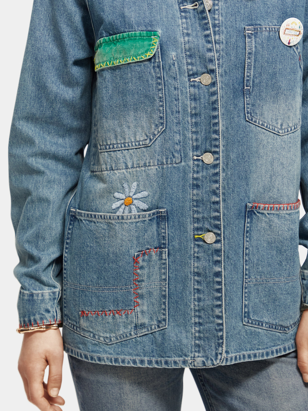 Denim workwear jacket with festival embroideries - Scotch & Soda AU