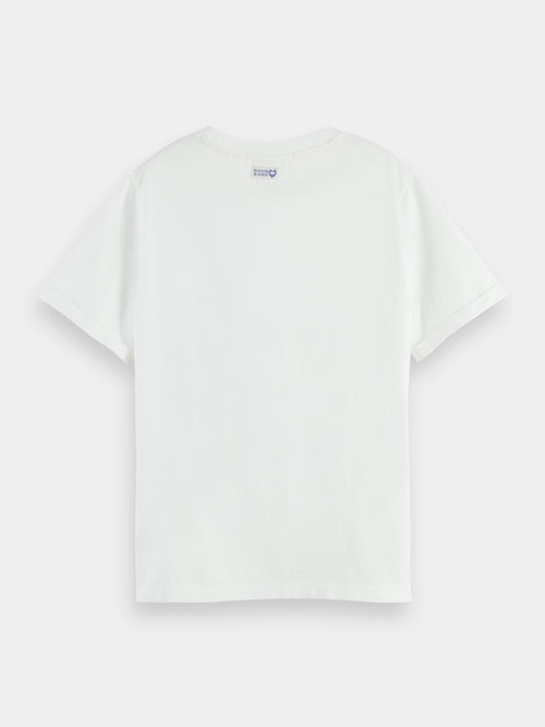 Regular fit rolled-sleeve organic cotton T-shirt - Scotch & Soda AU