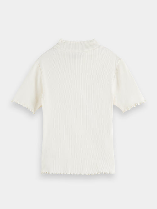 Rib-knit short-sleeved T-shirt - Scotch & Soda AU