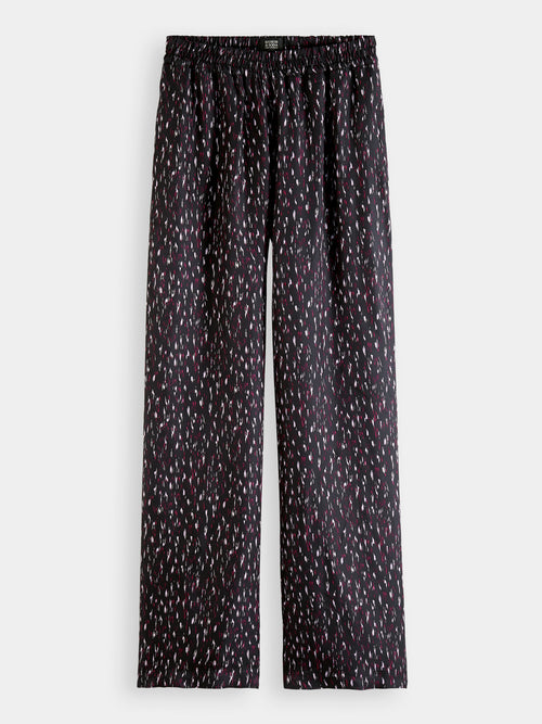 Gia mid-rise wide-leg printed elasticated trousers - Scotch & Soda AU