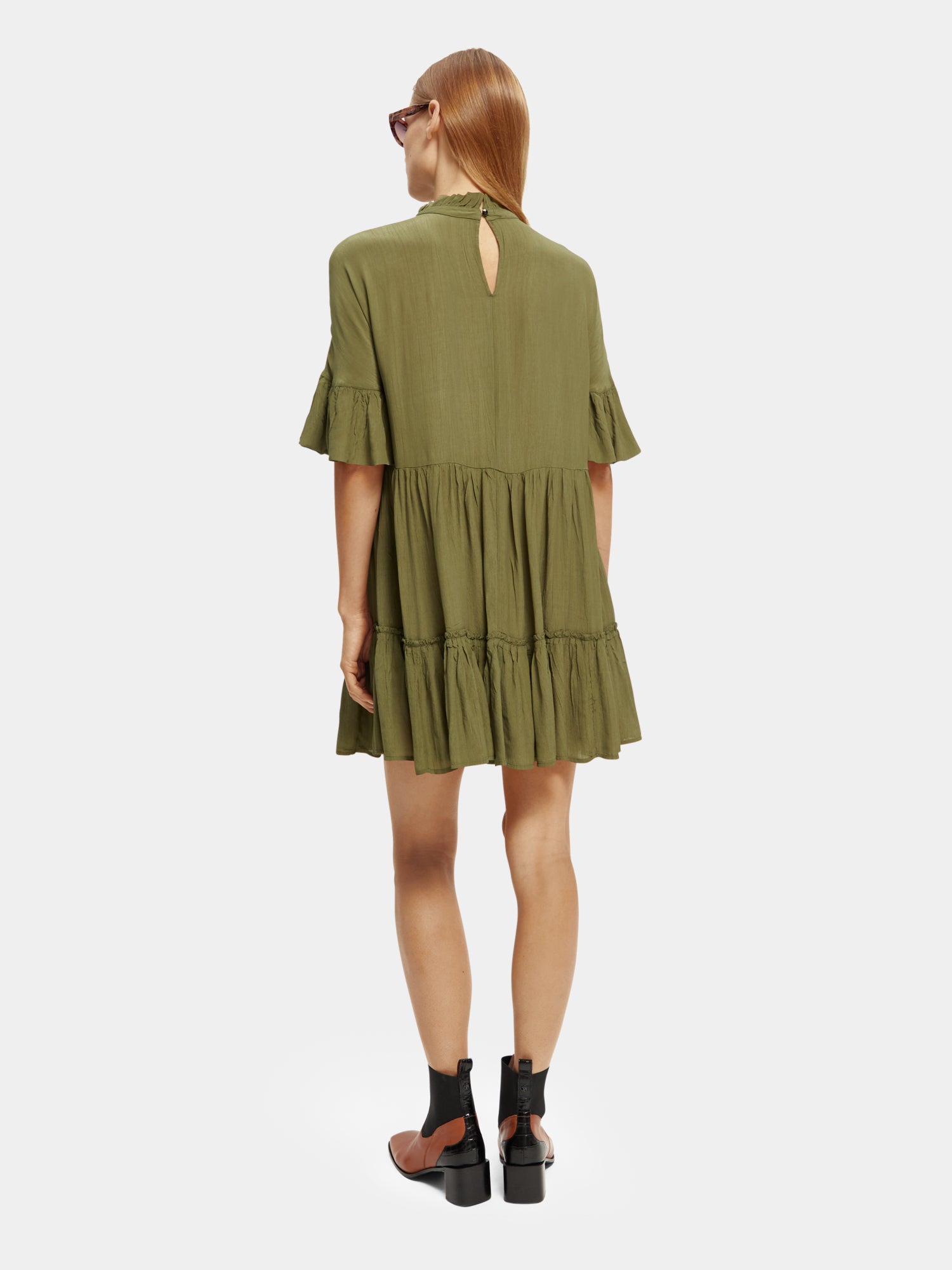 Ruffle sleeved tiered mini dress Scotch Soda AU