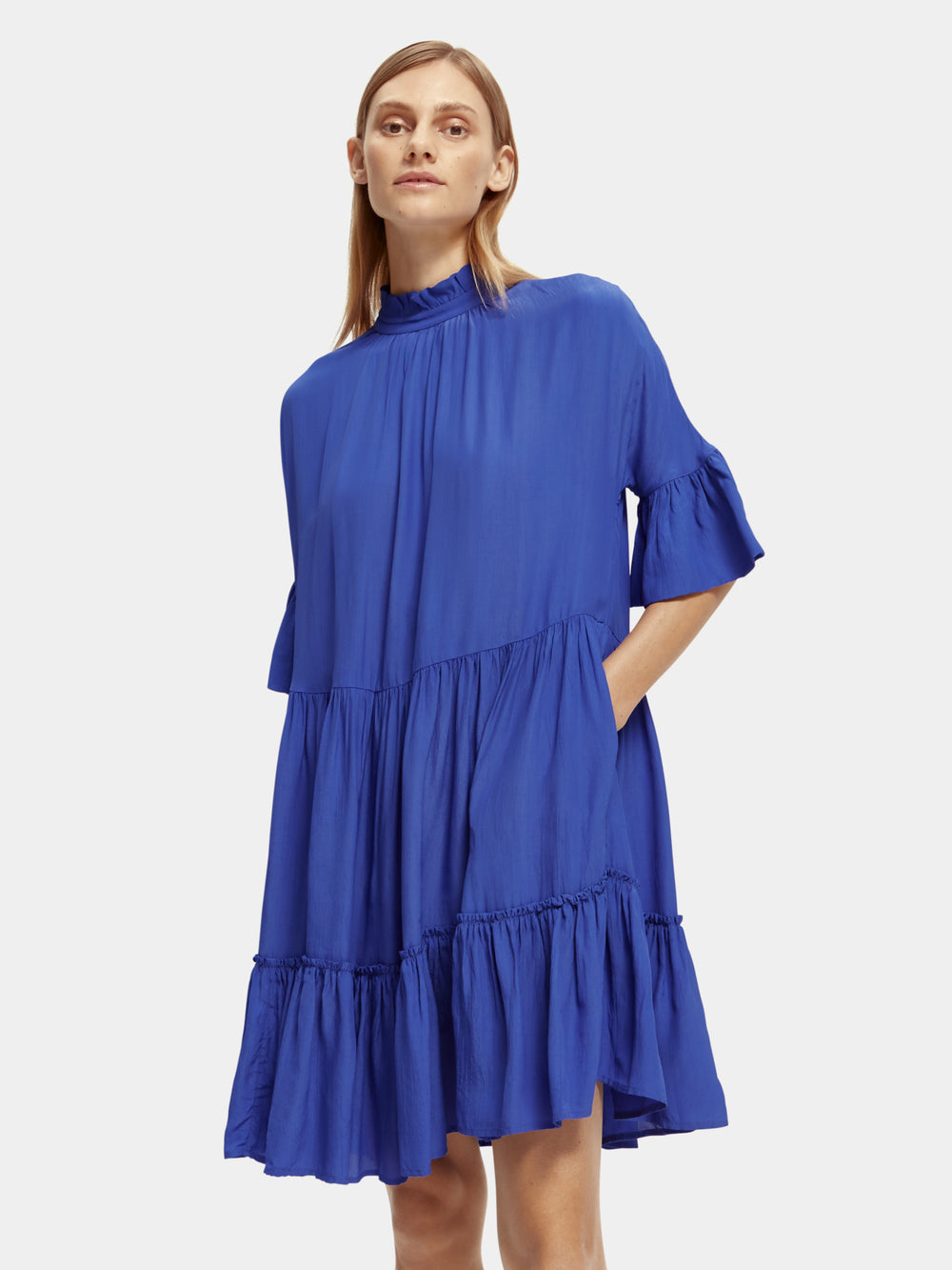 Ruffle-sleeved tiered mini dress – Scotch & Soda AU