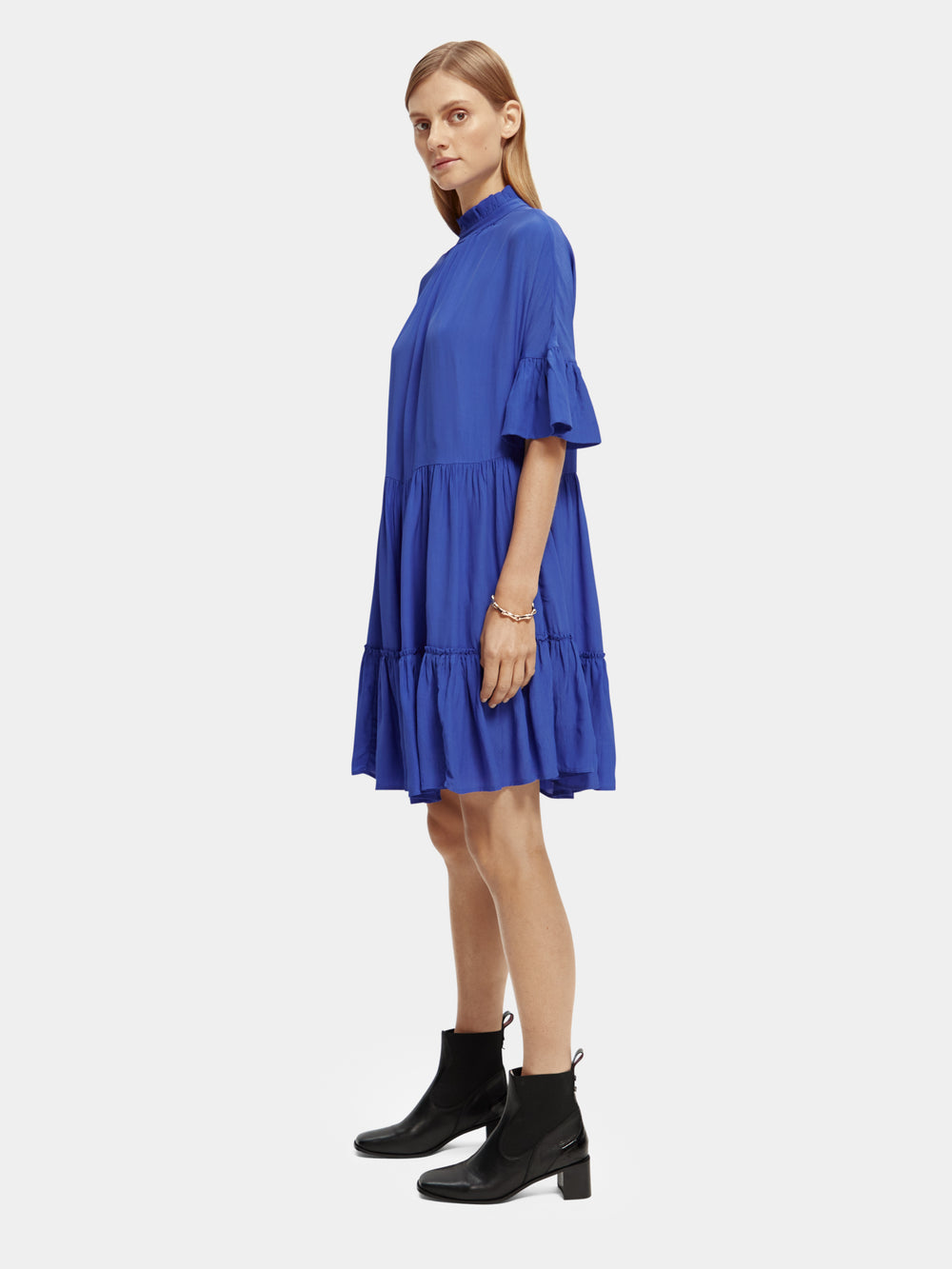 Ruffle-sleeved tiered mini dress – Scotch & Soda AU