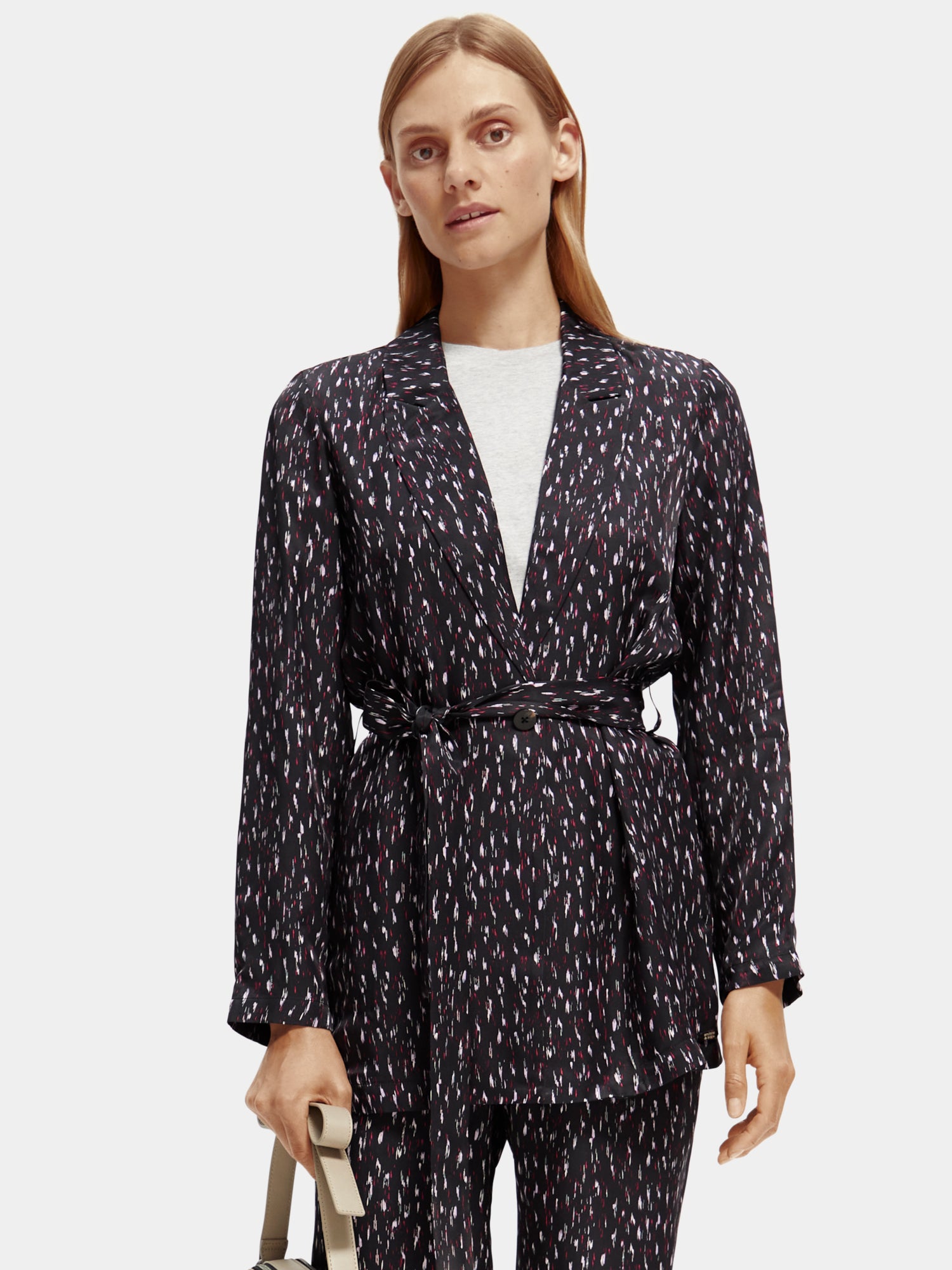 Lightweight printed belted blazer - Scotch & Soda AU