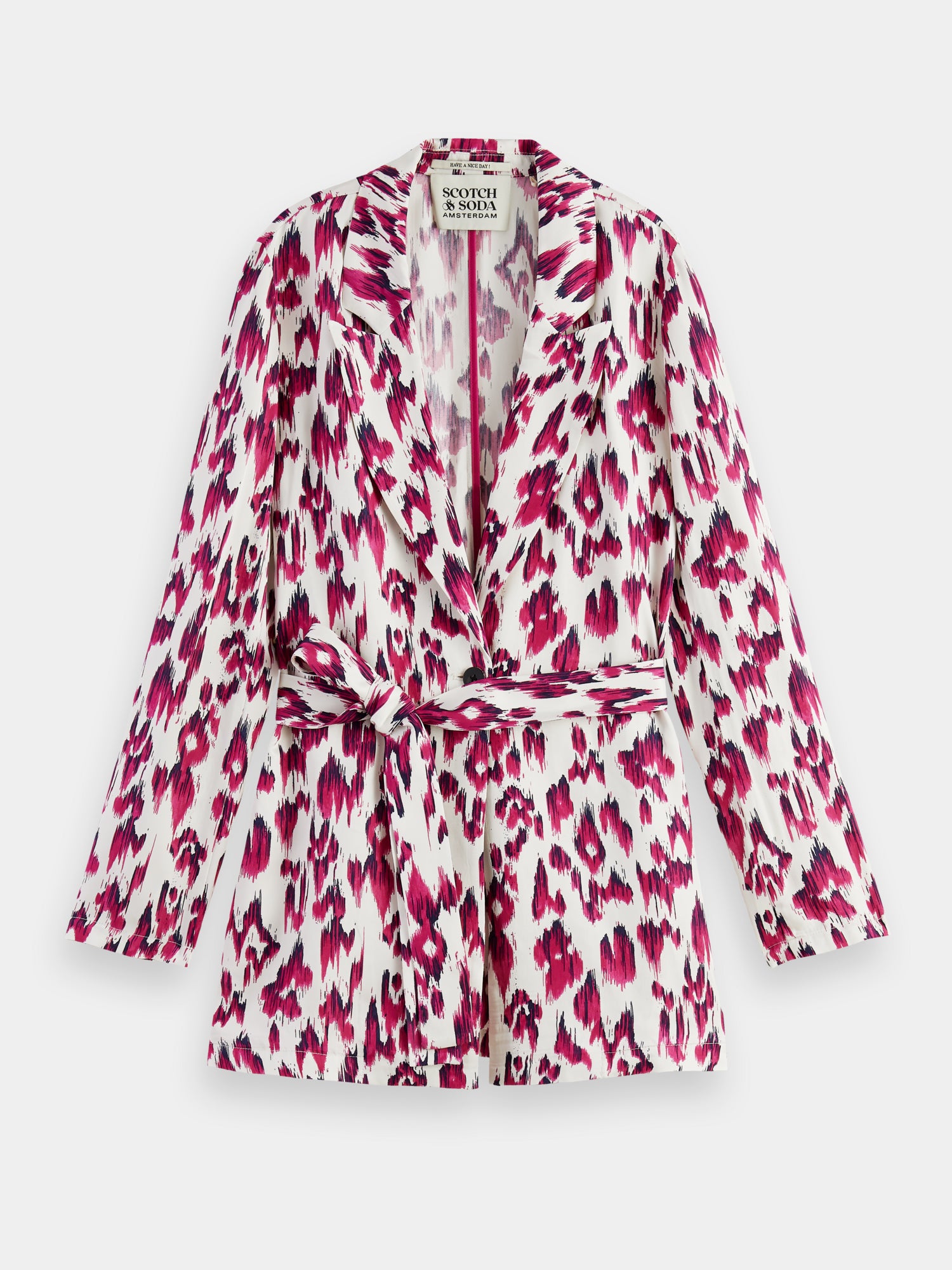 Lightweight printed belted blazer - Scotch & Soda AU