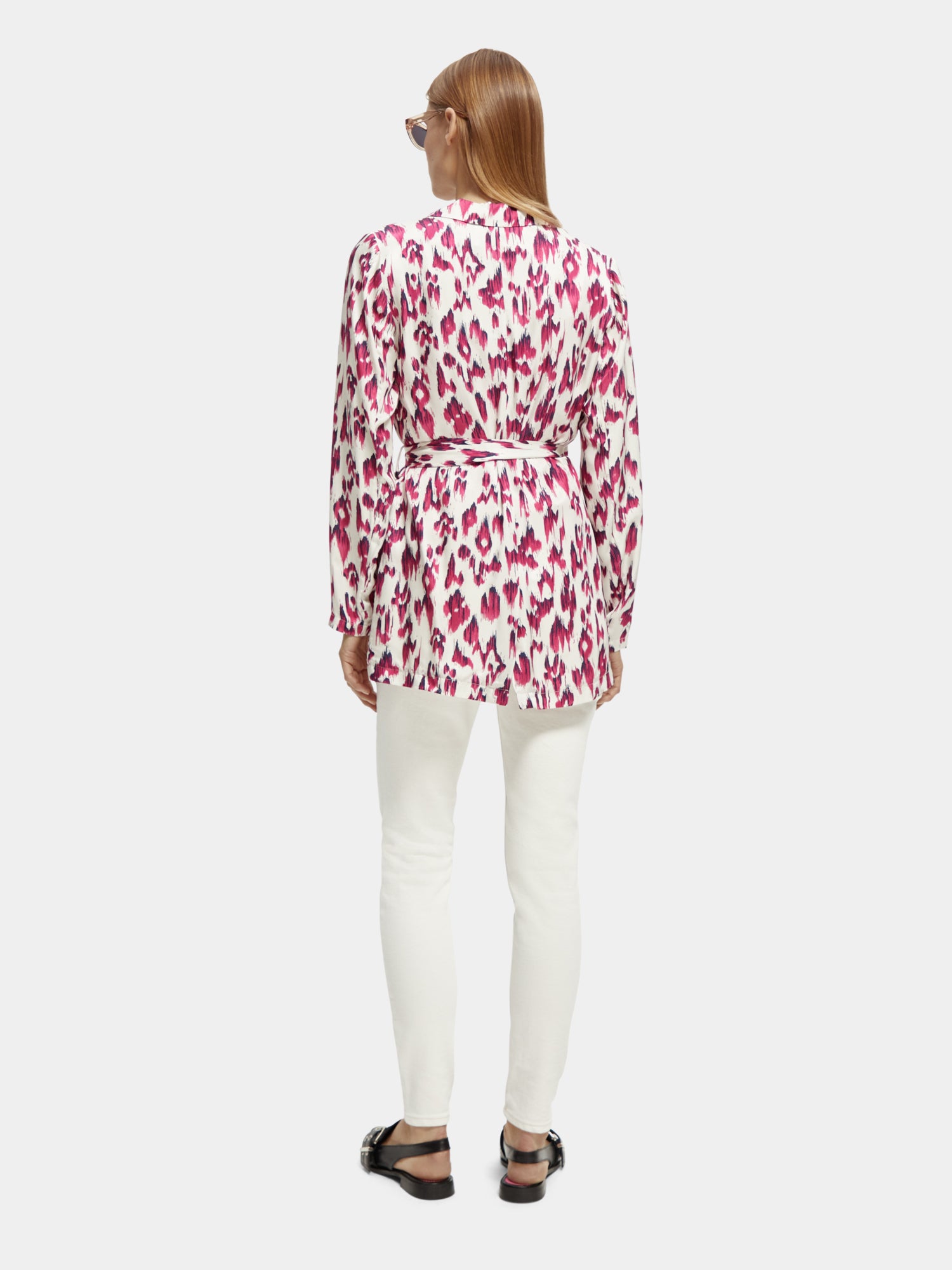 Lightweight printed belted blazer - Scotch & Soda AU