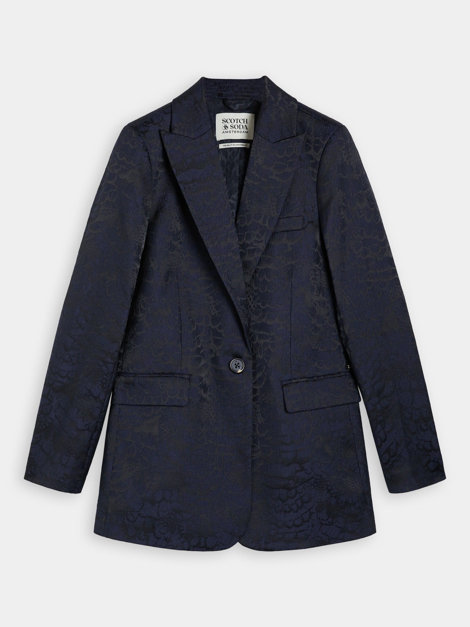 Single-breasted jacquard blazer - Scotch & Soda AU