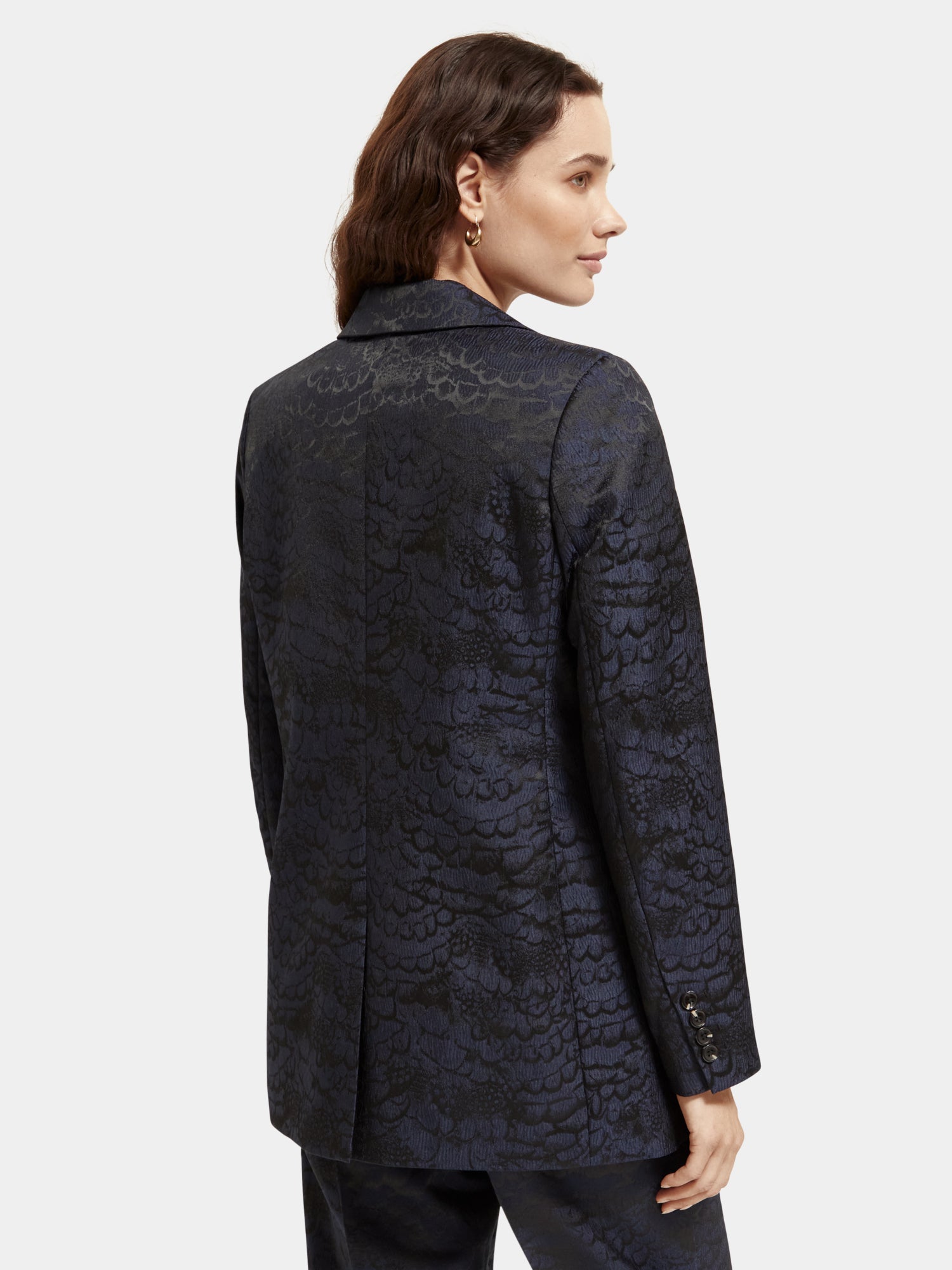 Single-breasted jacquard blazer - Scotch & Soda AU