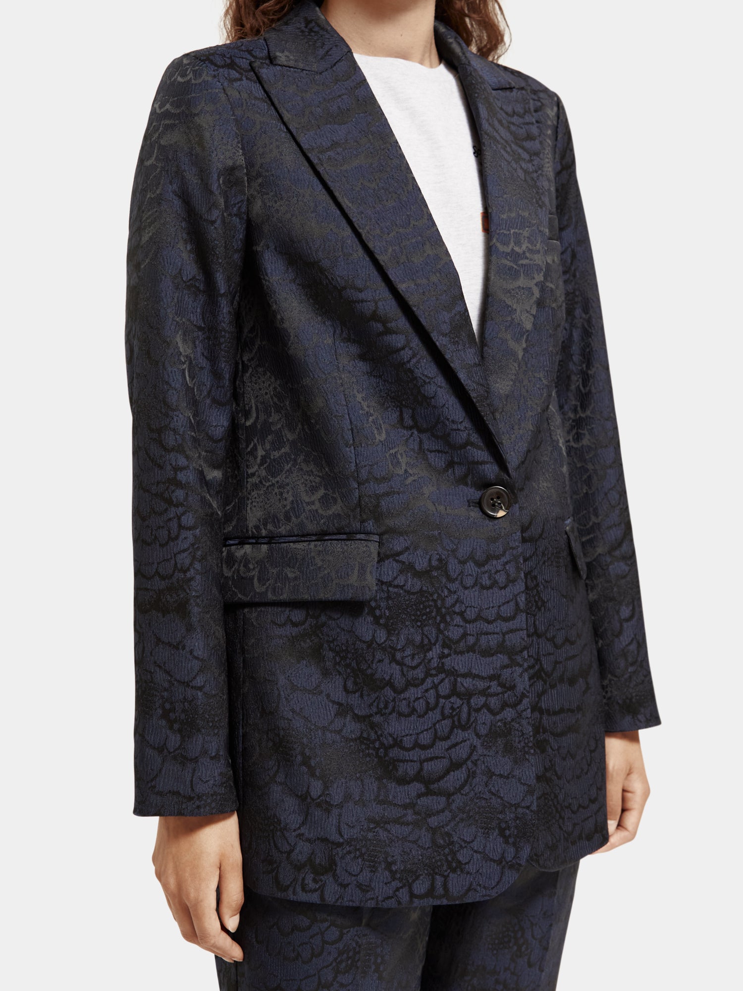 Single-breasted jacquard blazer - Scotch & Soda AU