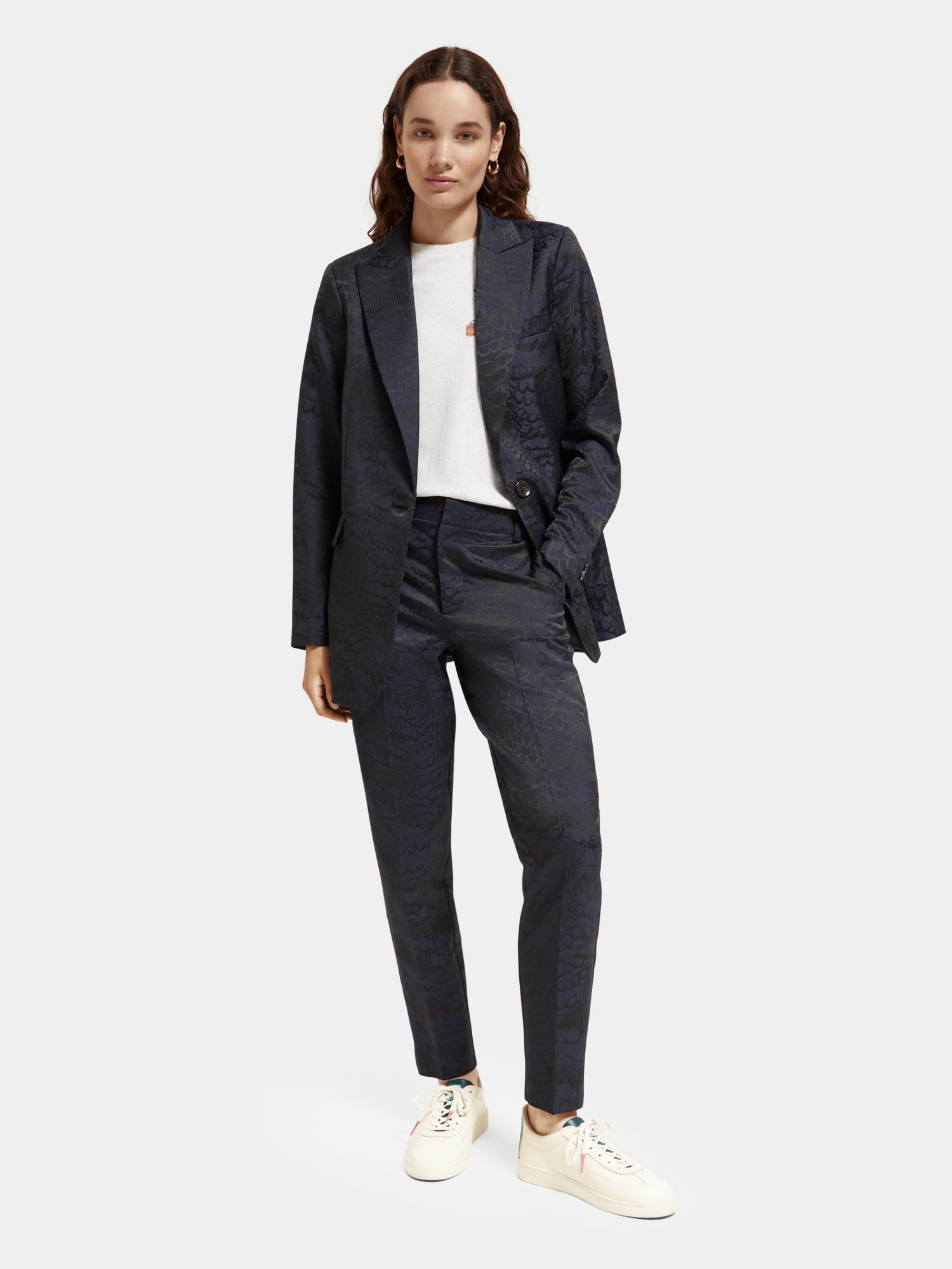 Single-breasted jacquard blazer - Scotch & Soda AU