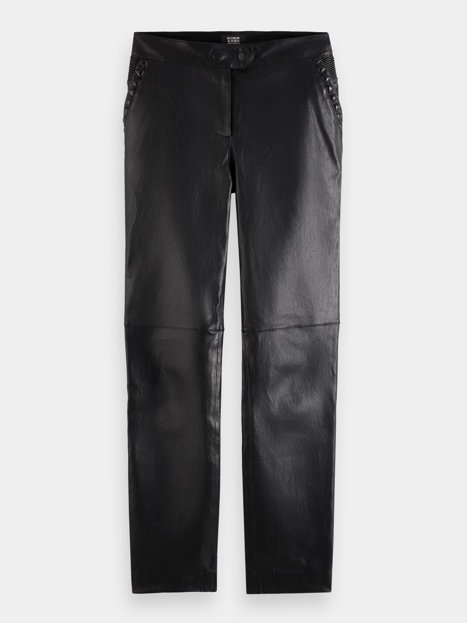 Leather mid-rise slim-fit biker pants - Scotch & Soda AU