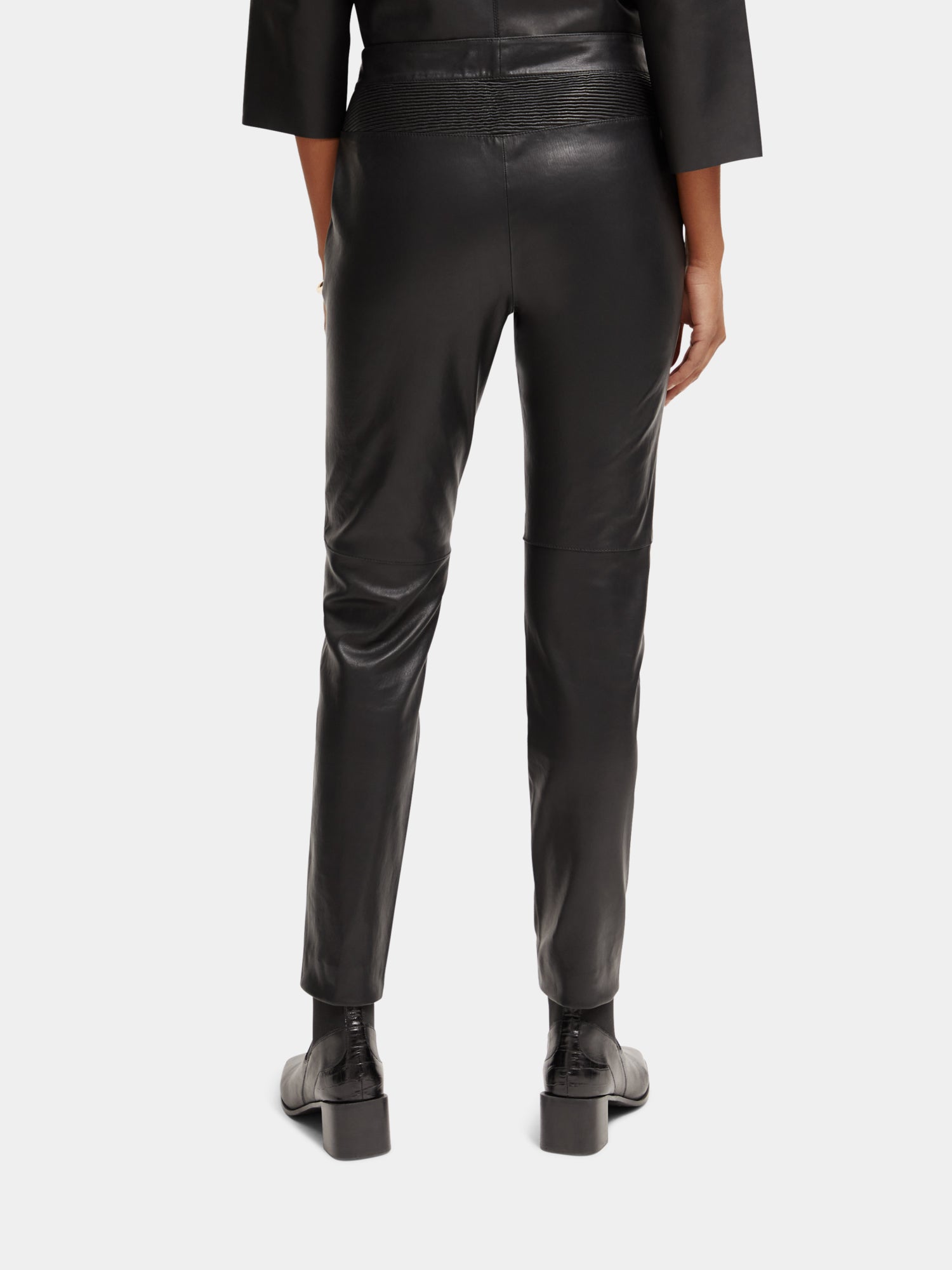 Leather mid-rise slim-fit biker pants - Scotch & Soda AU