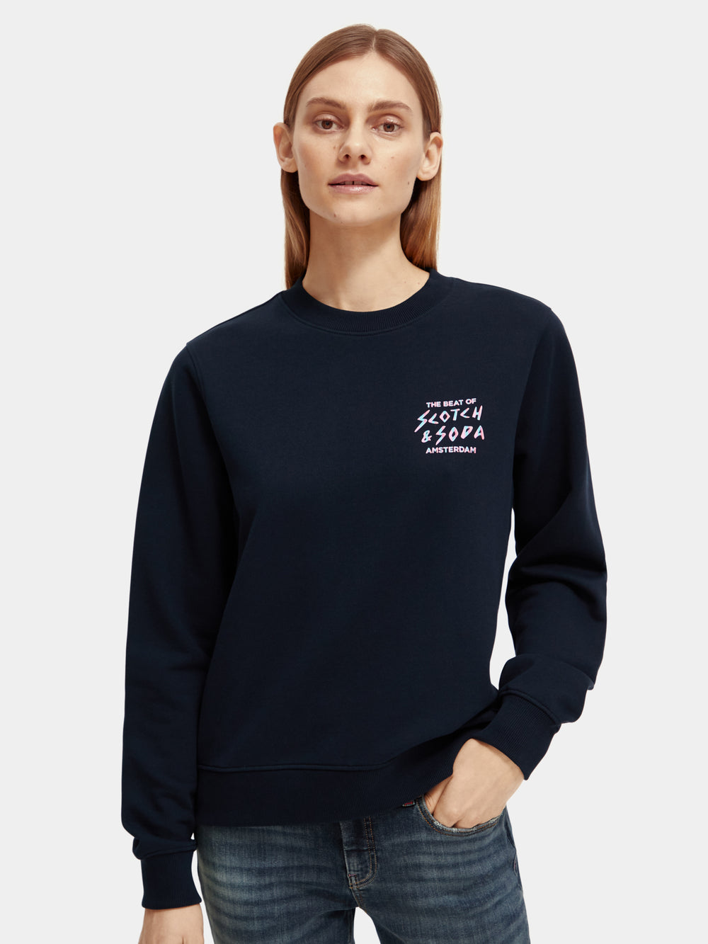 Regular-fit crewneck sweatshirt - Scotch & Soda AU