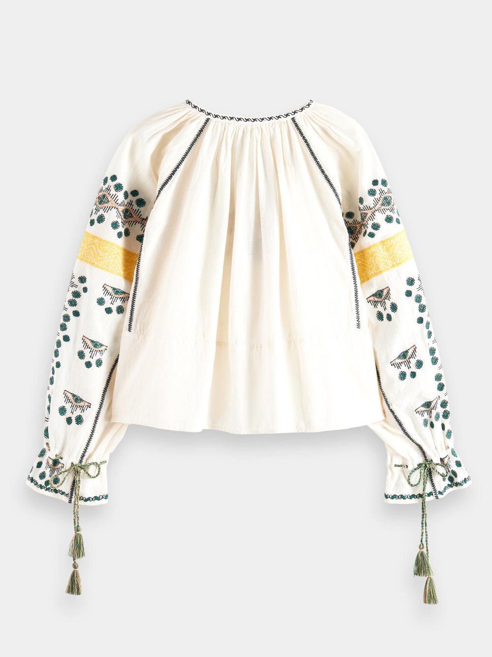 Embroidered linen-blend blouse - Scotch & Soda AU