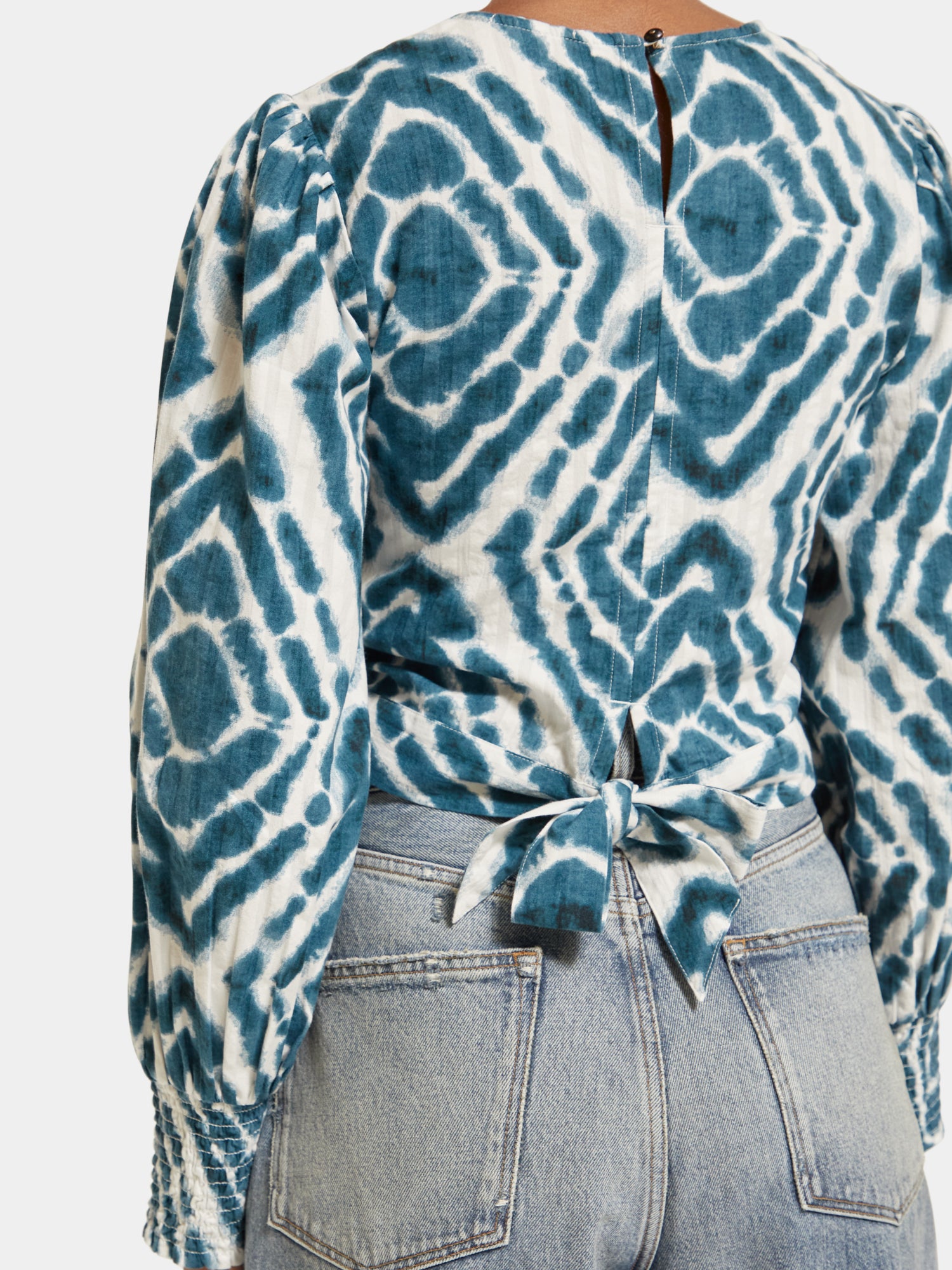 Long sleeved tie-dyed smocked blouse - Scotch & Soda AU