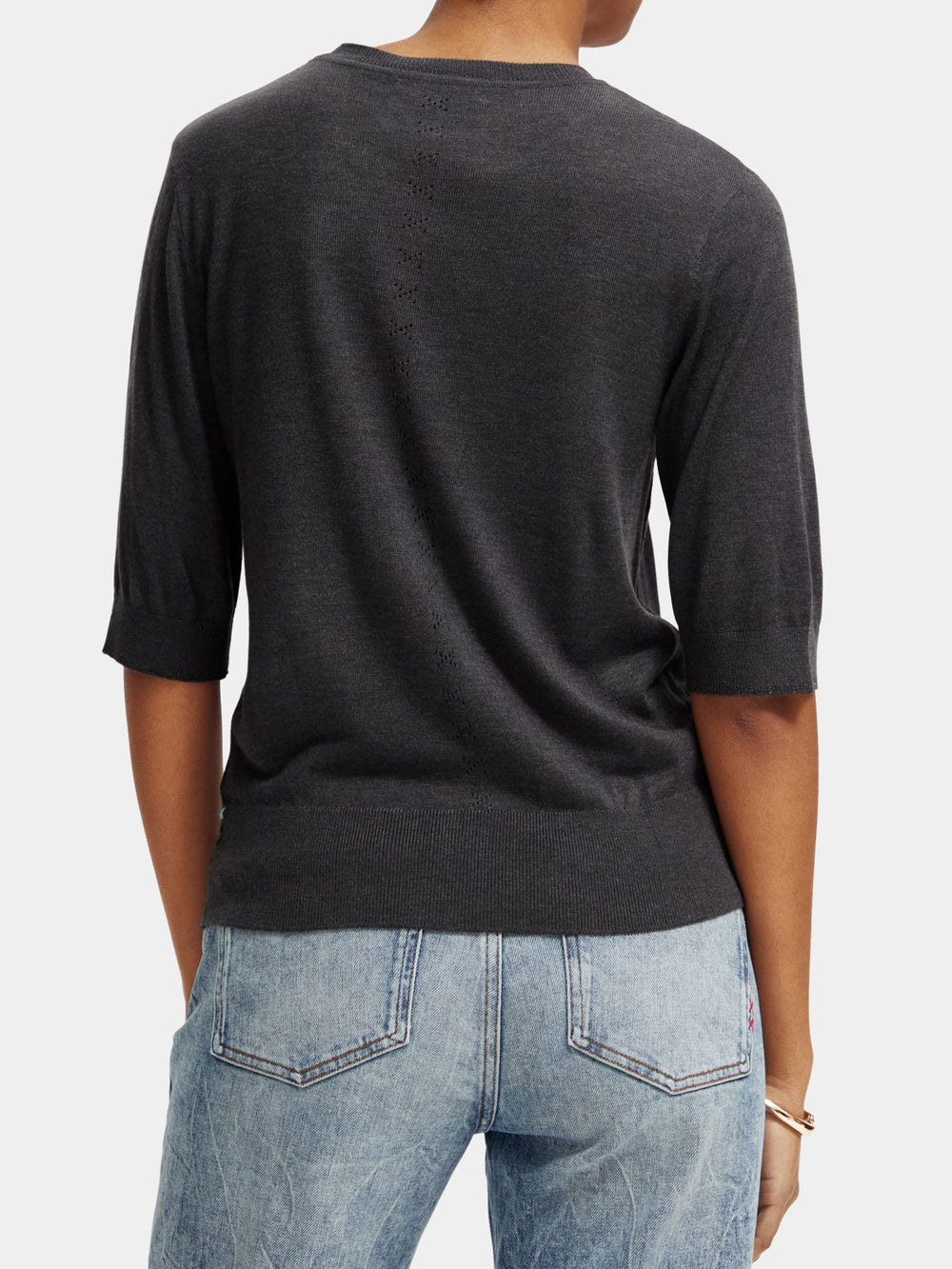 Short sleeved crewneck sweater - Scotch & Soda AU