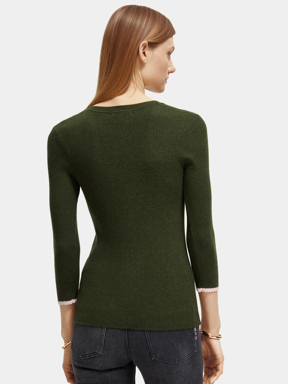 V-neck 3/4-sleeved sweater - Scotch & Soda AU