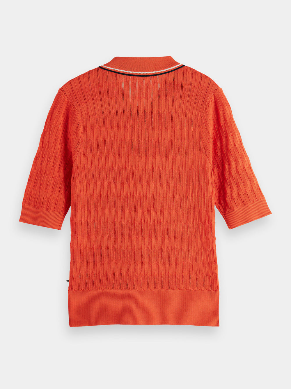 Pointelle collared knitted polo shirt - Scotch & Soda AU