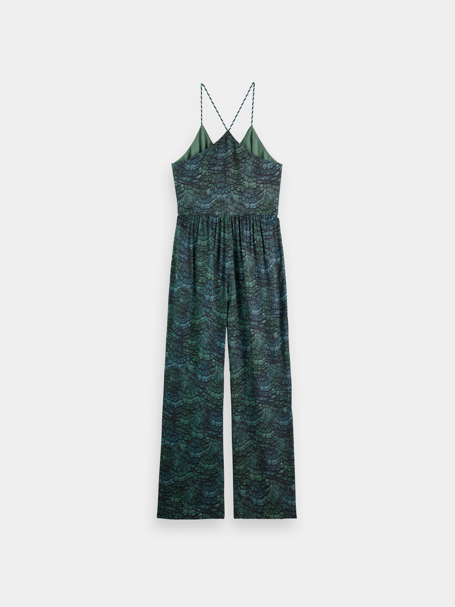 V-neck racerback jumpsuit