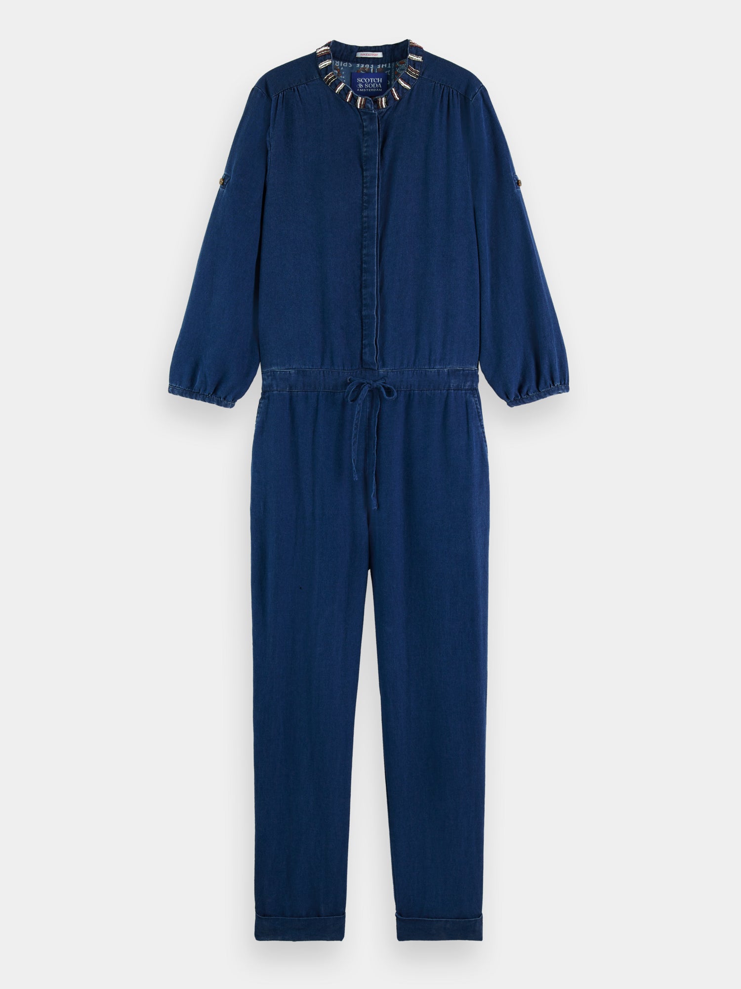 Beaded indigo jumpsuit - Scotch & Soda AU