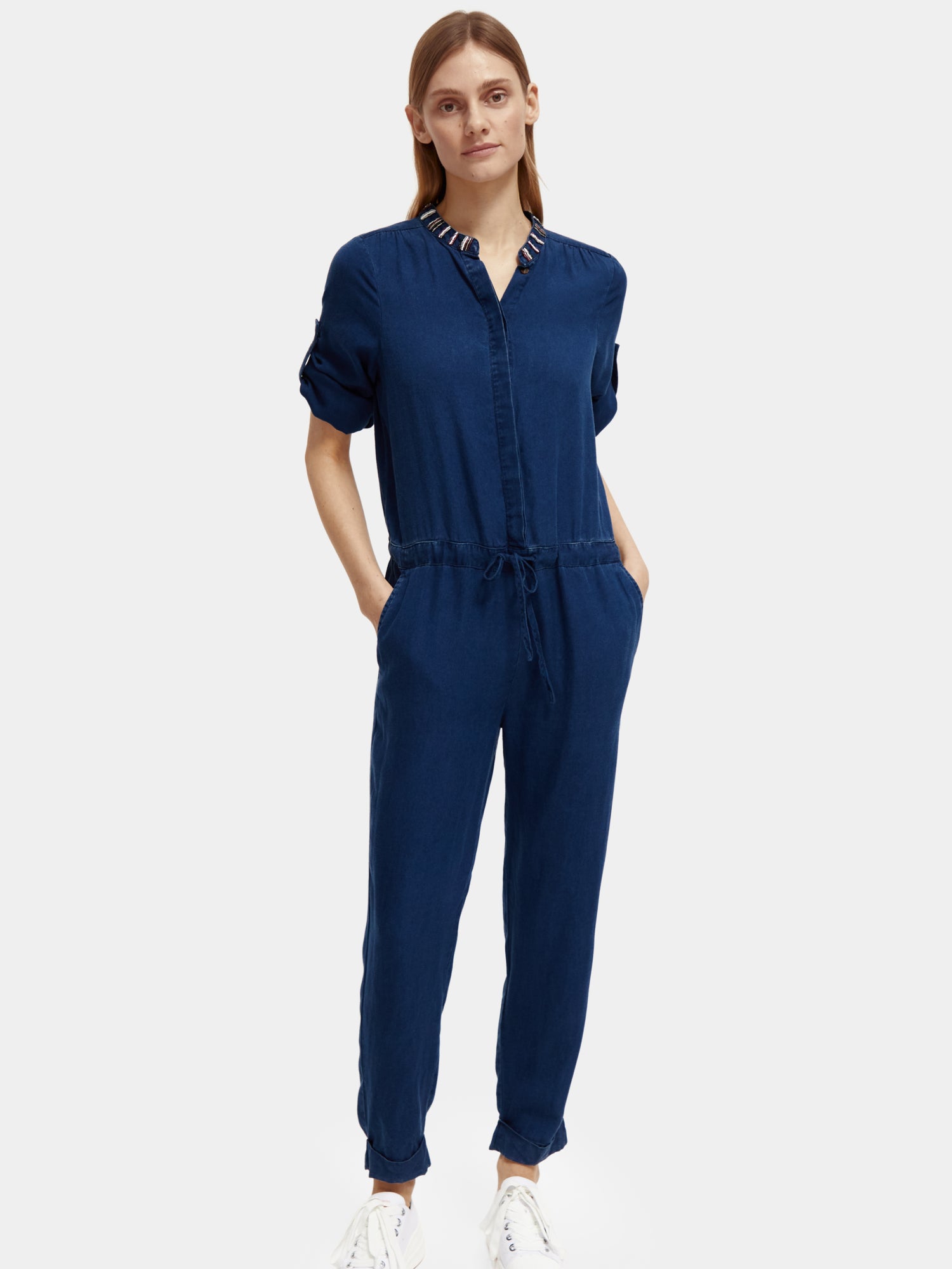 Beaded indigo jumpsuit - Scotch & Soda AU