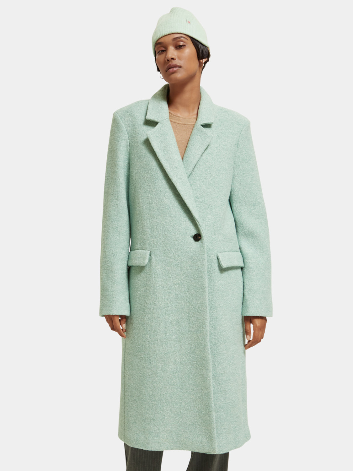 Single-breasted boucle coat - Scotch & Soda AU