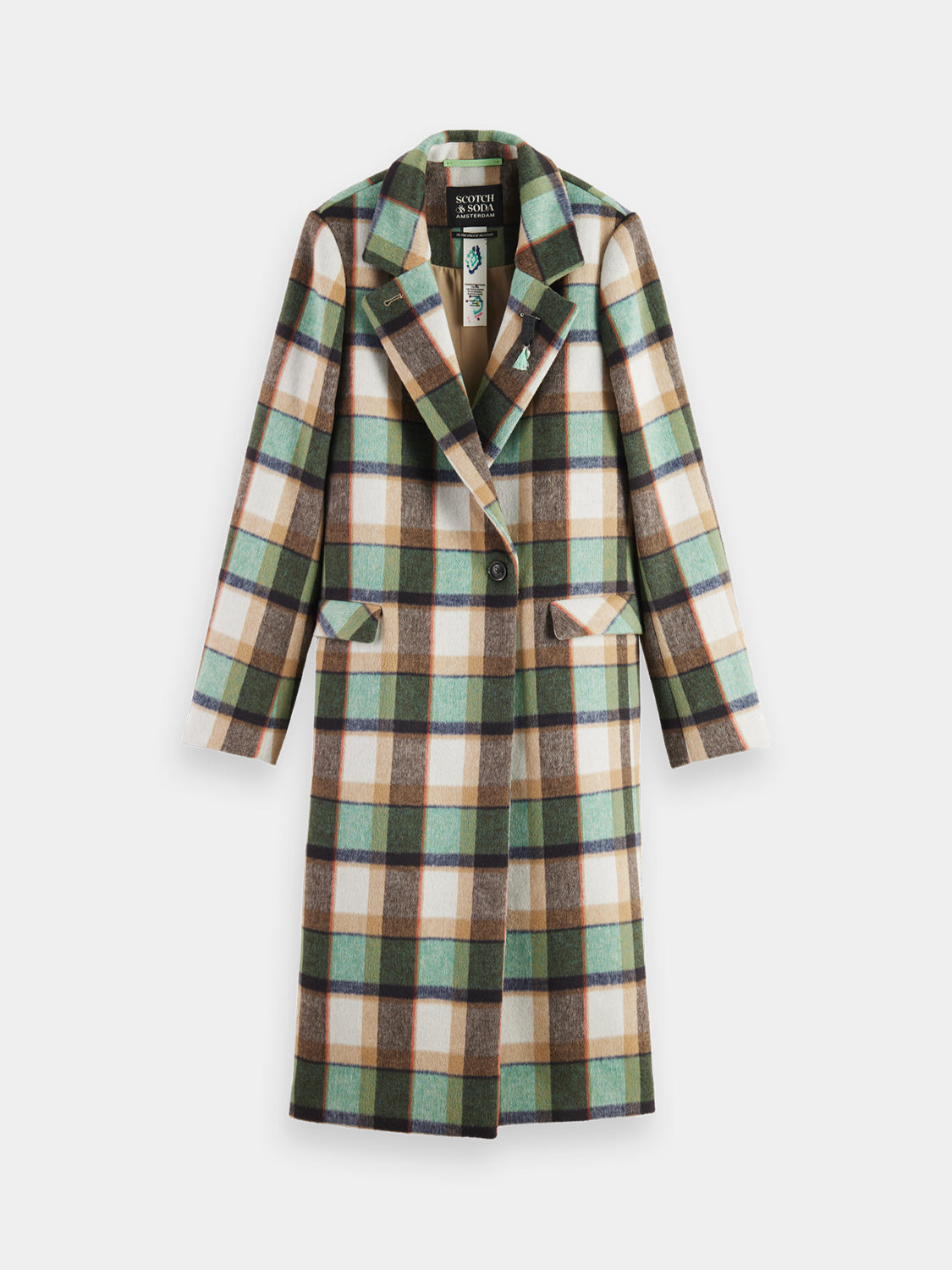 Single-breasted check coat - Scotch & Soda AU