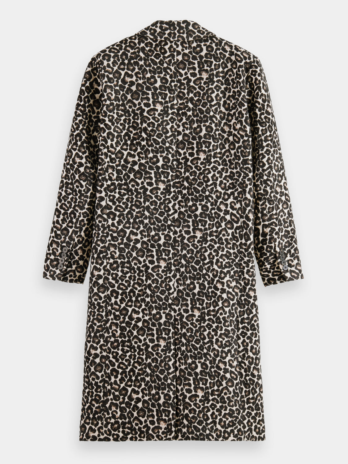 Leopard single-breasted coat - Scotch & Soda AU