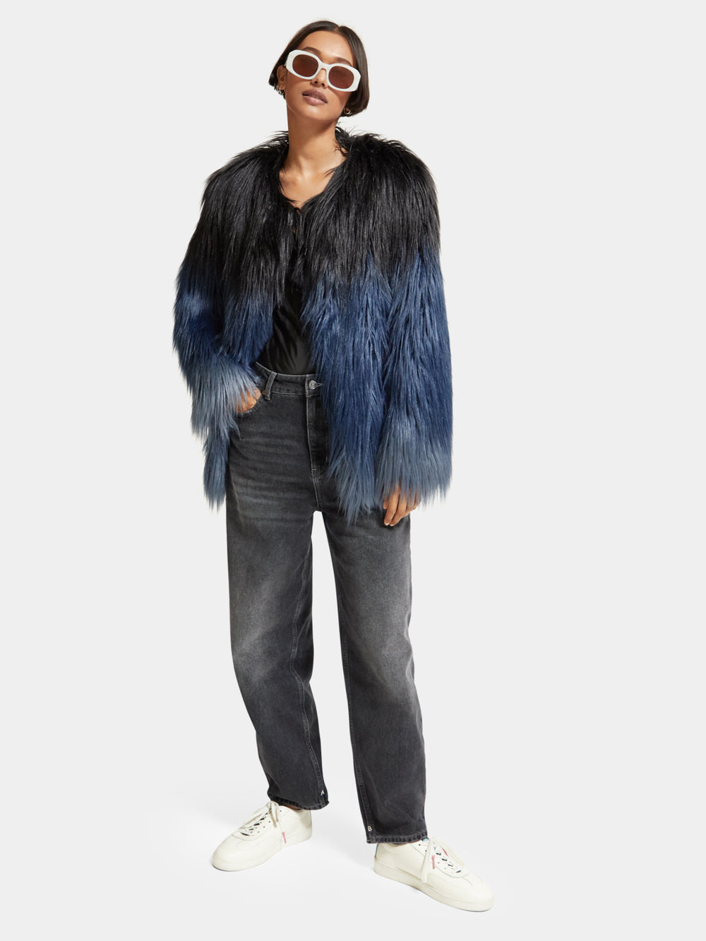 Gradient faux fur jacket - Scotch & Soda AU