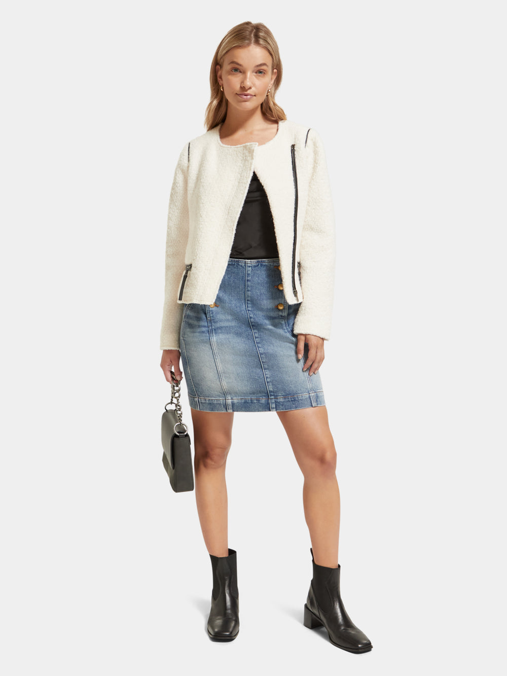 Wool blend biker jacket - Scotch & Soda AU