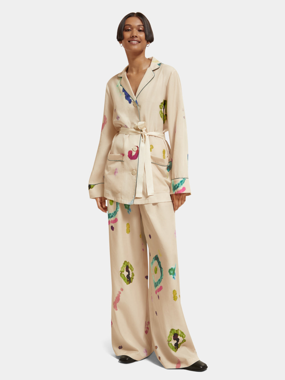 Printed loose-fit pyjama blazer - Scotch & Soda AU
