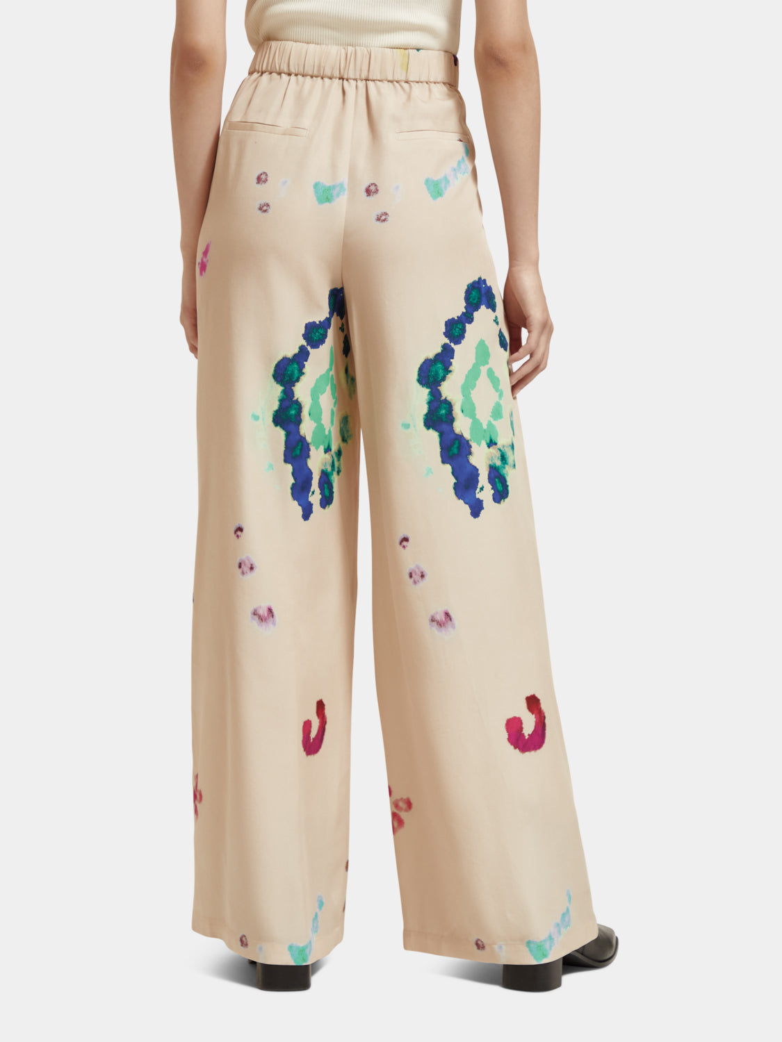 Eleni high-rise wide-leg printed pants - Scotch & Soda AU