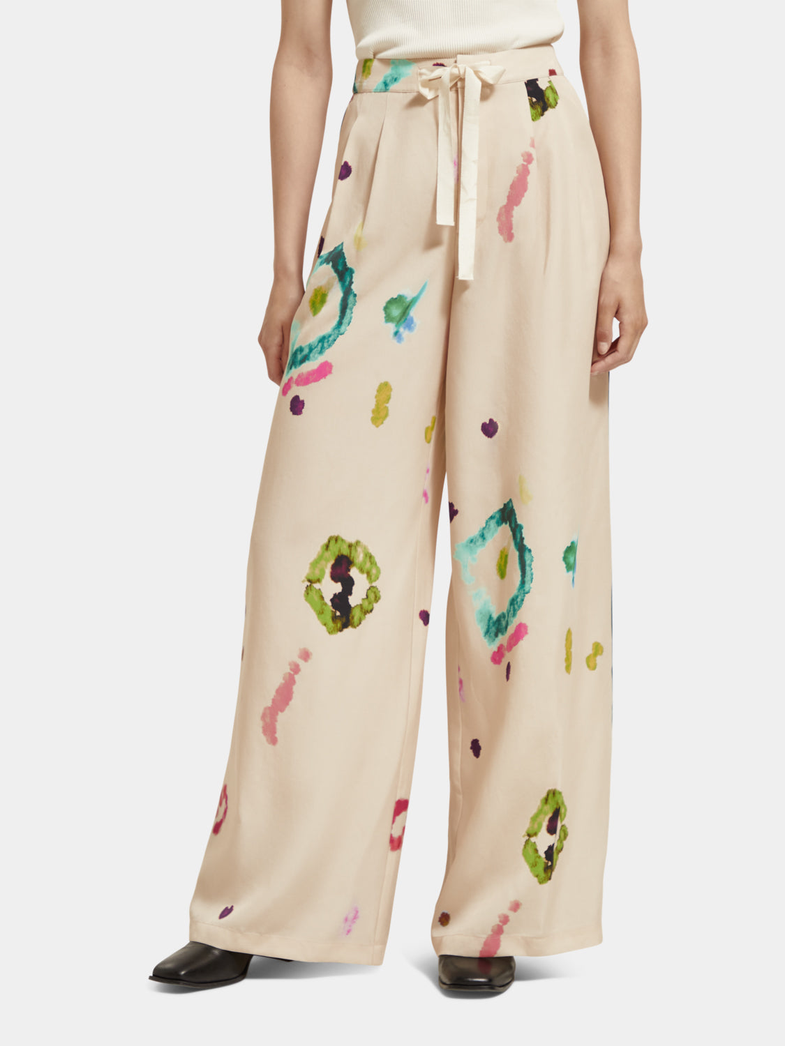 Eleni high-rise wide-leg printed pants - Scotch & Soda AU