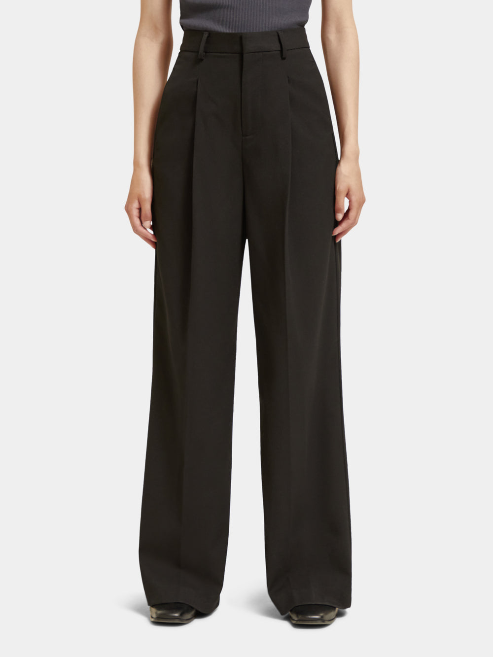 Rose pleated high-rise pants – Scotch & Soda AU