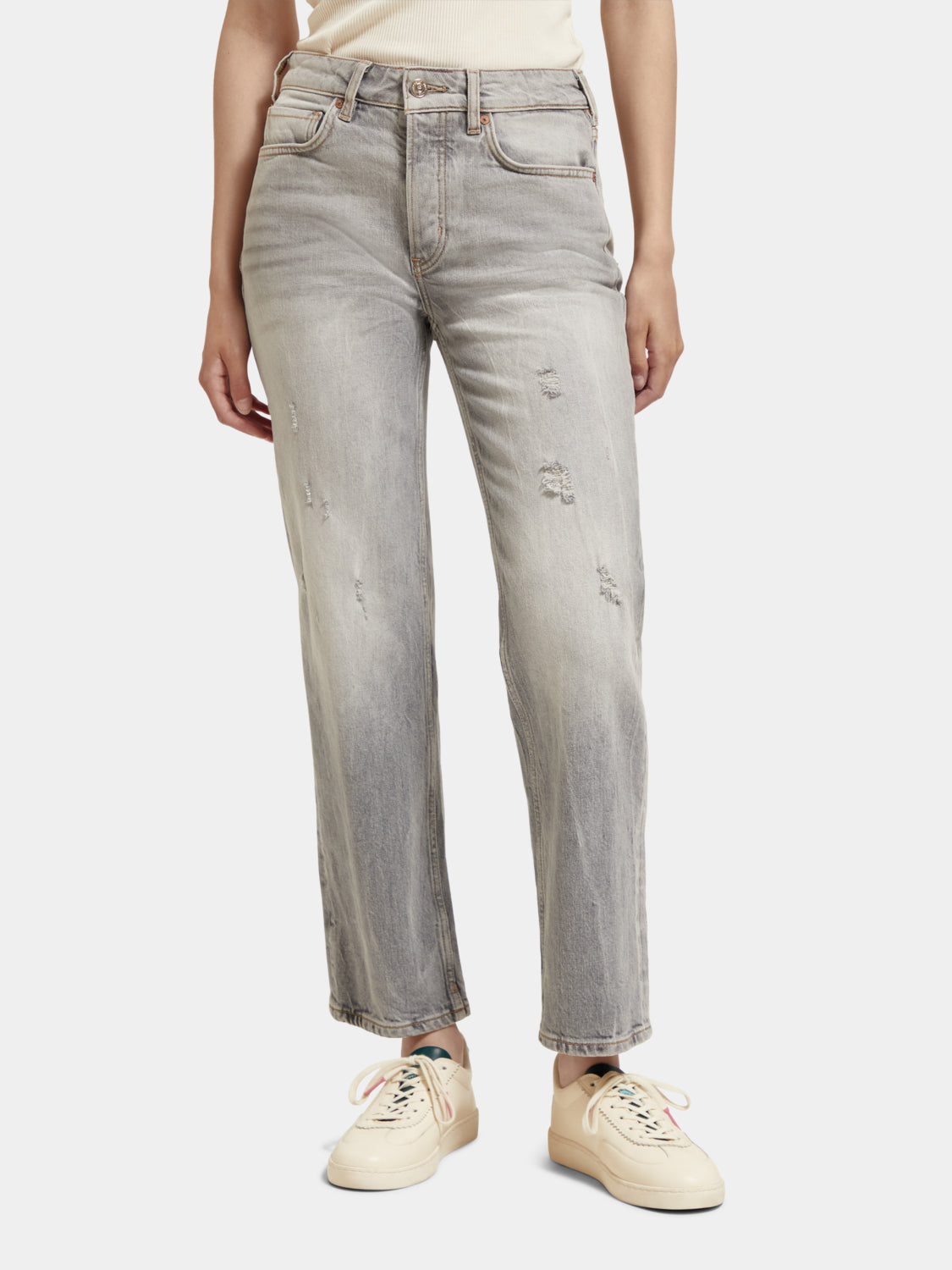 Free People Scotch & Soda Sky authentic Distressed Straight-Leg Jeans (28)