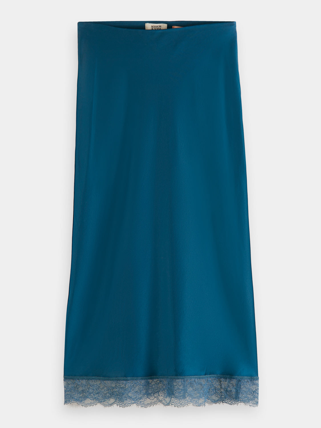 Satin midi skirt with lace detail - Scotch & Soda AU