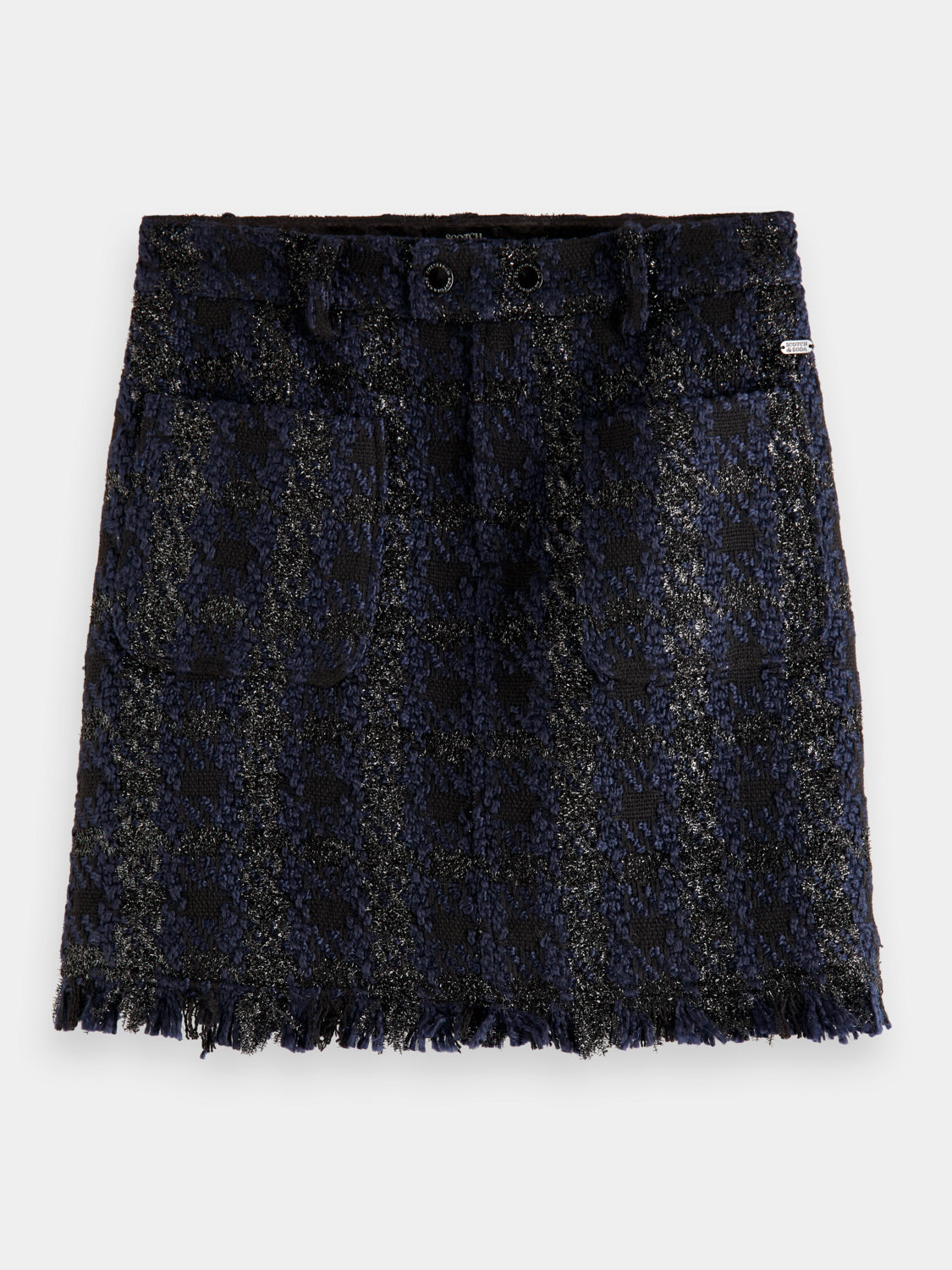 Boucle tweed check mini skirt - Scotch & Soda AU