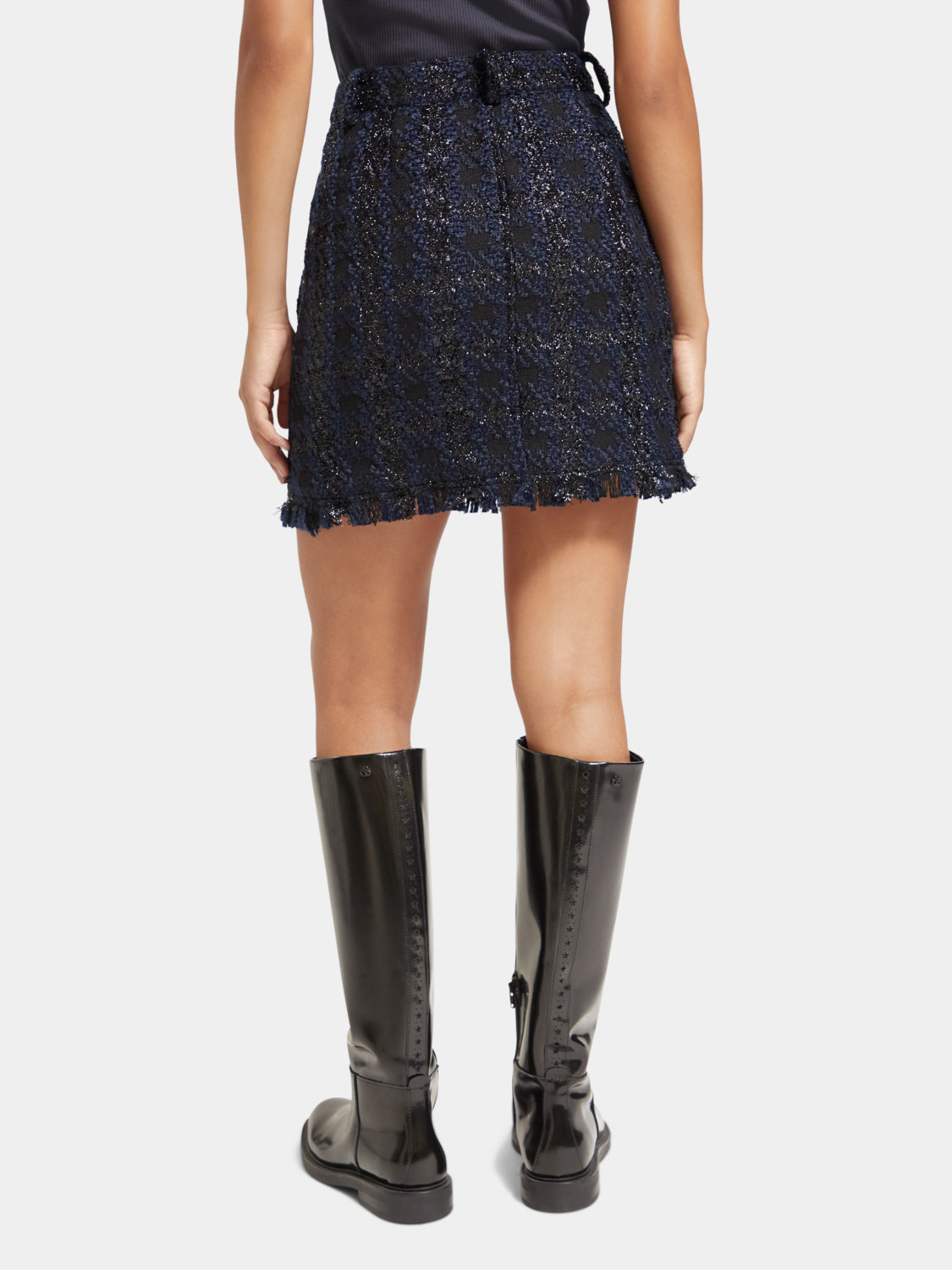 Boucle tweed check mini skirt - Scotch & Soda AU