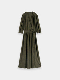 Wrap Slit Midi Dress Petrol
