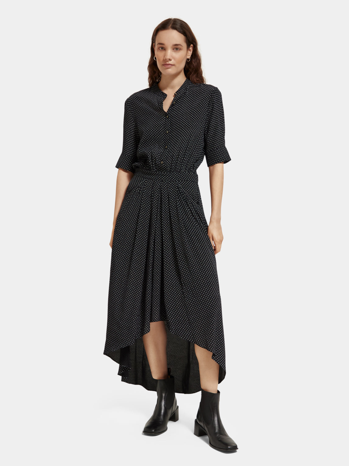 Midi shirt dress with assymetrical skirt - Scotch & Soda AU