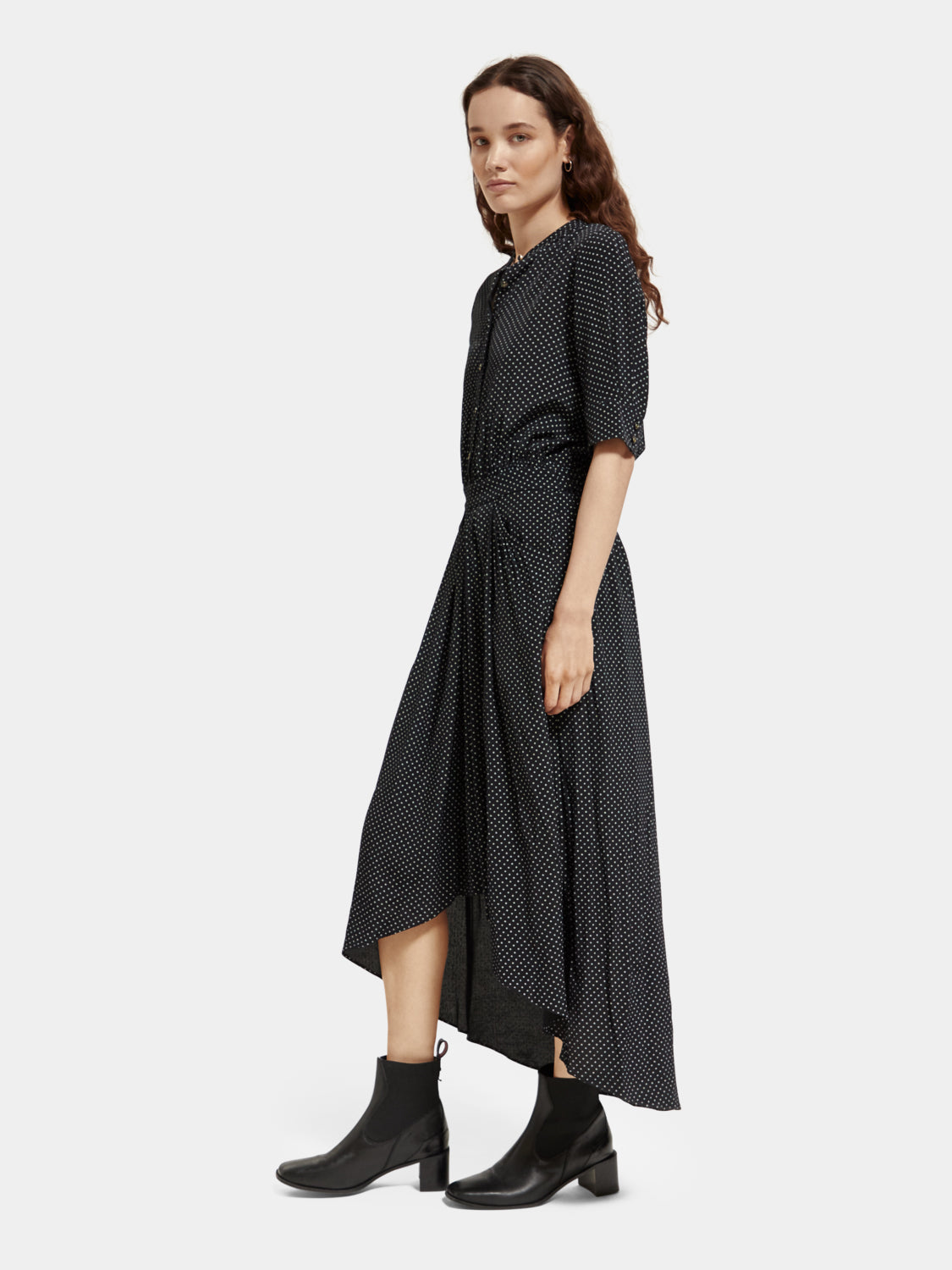 Midi shirt dress with assymetrical skirt - Scotch & Soda AU