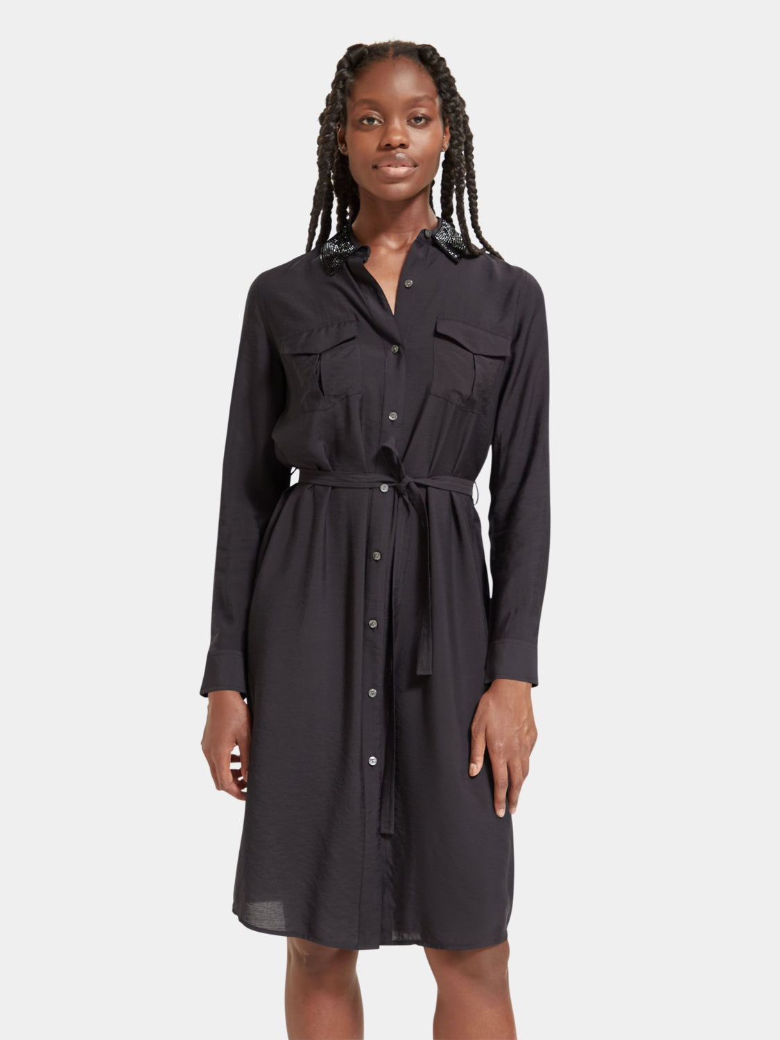 Beaded collar midi shirt dress - Scotch & Soda AU