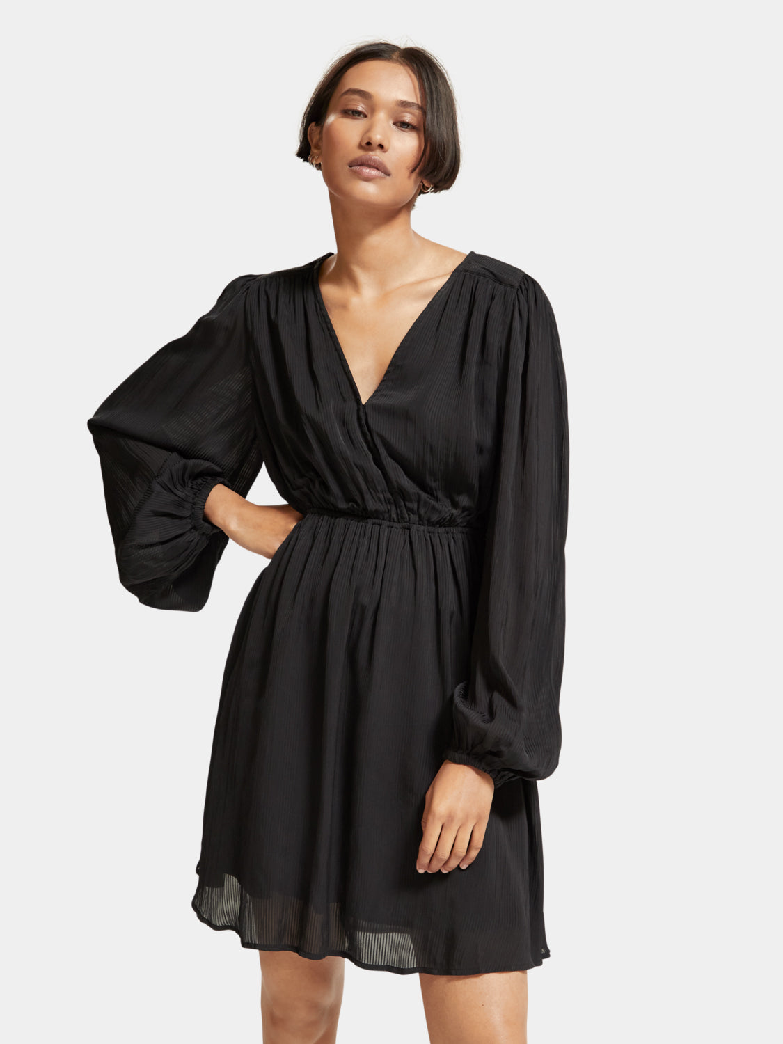 Sweetheart Neck Balloon Sleeve Mini Dress